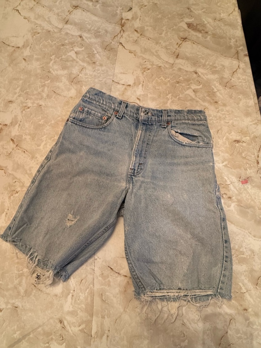 Levi's Light Blue Distressed Denim Men's Shorts